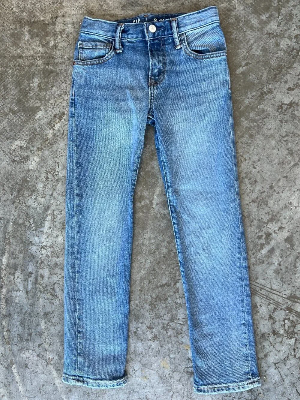 Gap Kids Boys Blue Slim Jeans Size 8 Slim Adjustable Waist Stretch Denim